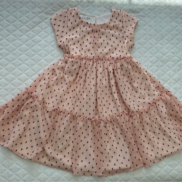 Pipa & Julie Girl’s Party/ Formal Dress Size 6X Soft Pink W/ Swiss Cloth Dots - Picture 3 of 13